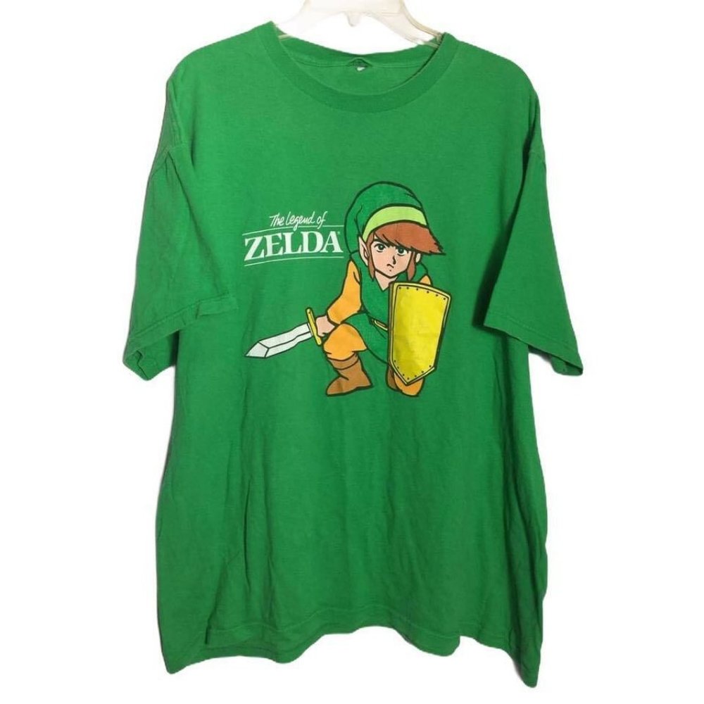 Vintage The Legend of Zelda Ocarina Link Green Men's T-Shirt Large